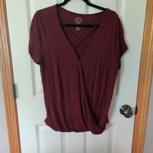 Women's Deep Rust Wrap Top